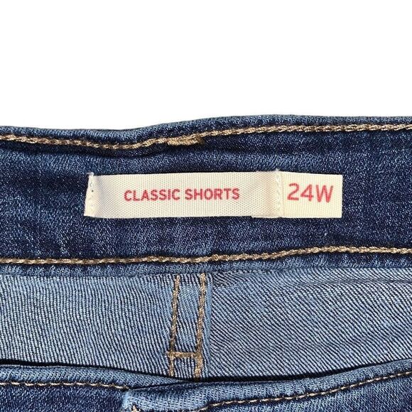 Levi’s Mid Length Dark Wash Classic Shorts 24W - Picture 3 of 4